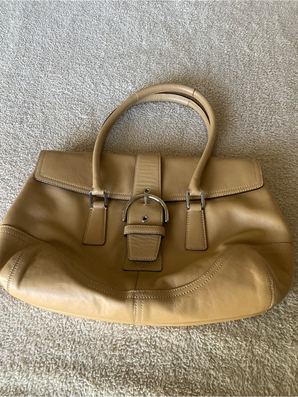 Coach Hampton Soho Leather Buckle-Front Satchel